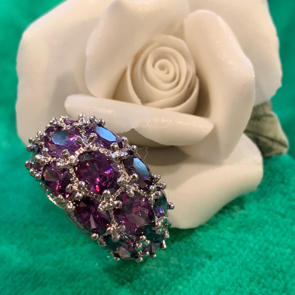 Gorgeous Genuine Amethyst Sterling Silver Ring